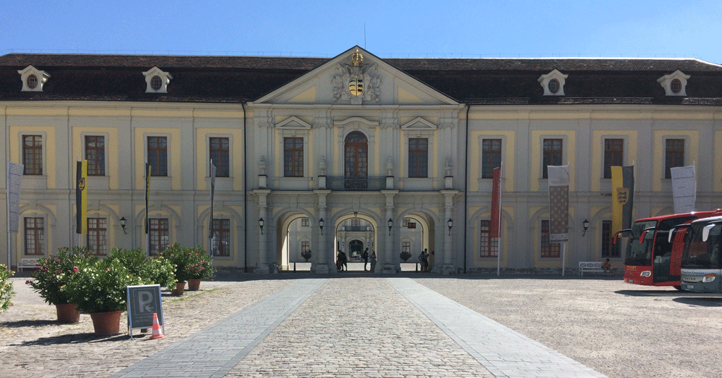 The main façade of Ludwigsburg Palace when you first see it
