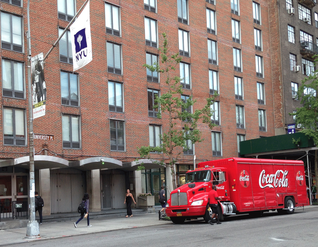 This is just one of the many New York University buildings in West Village - I love the Coca-Cola truck