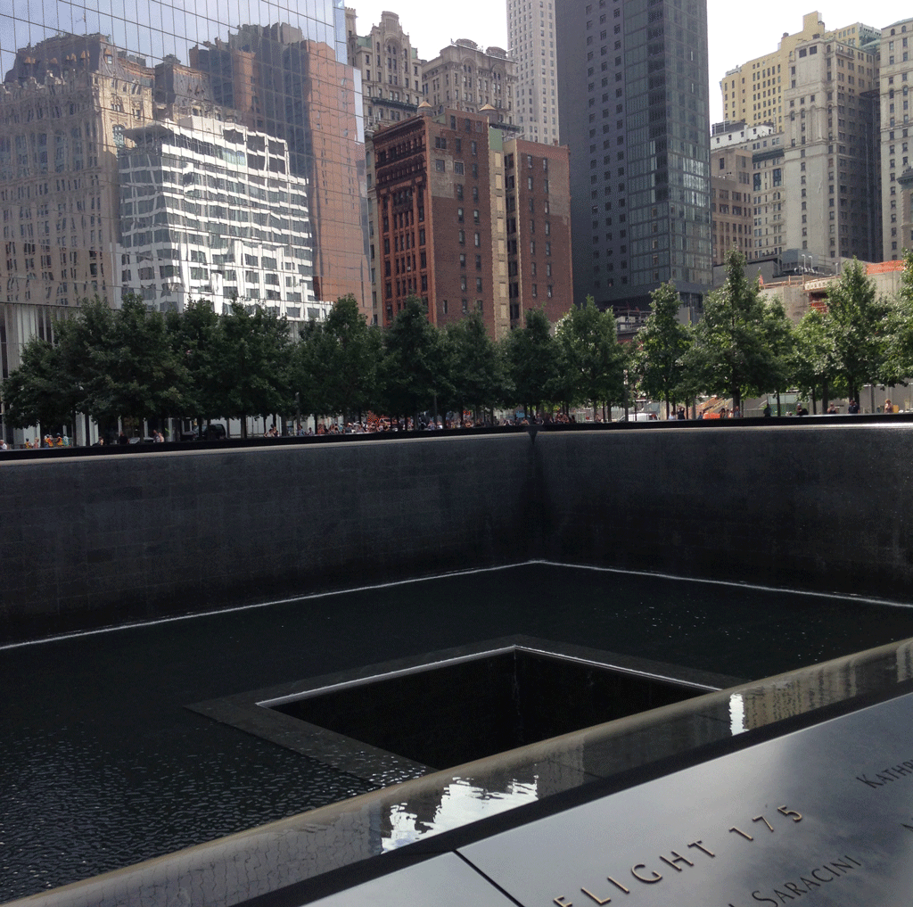 One of the two memorials at Ground Zero