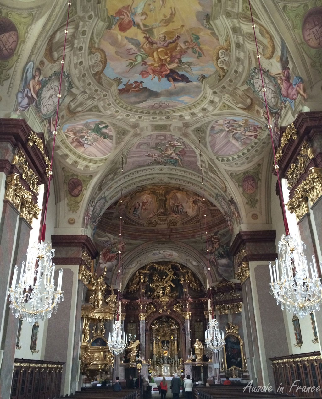 The main altar and painted ceilings