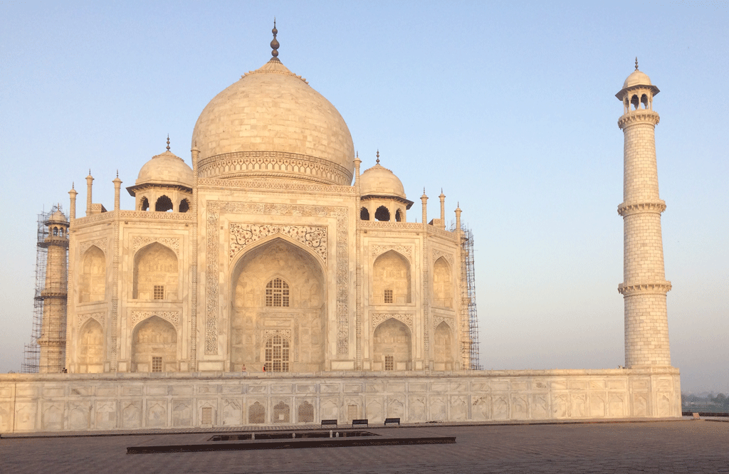 Watching the light change on the side façade