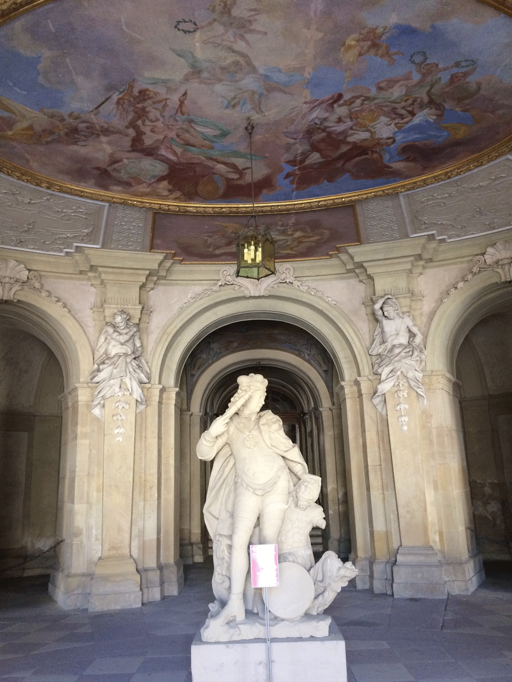 One of the baroque ceilings that still remains on the ground floor 
