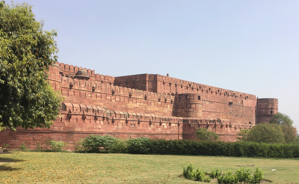 The walls of Agra Fort