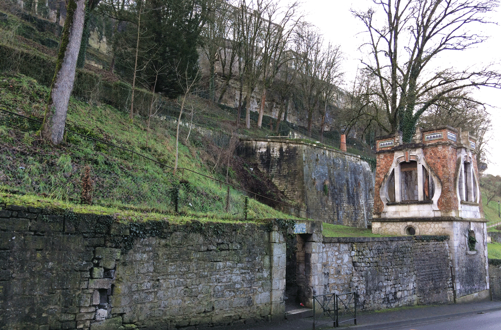 Walking up the hill to the walled city