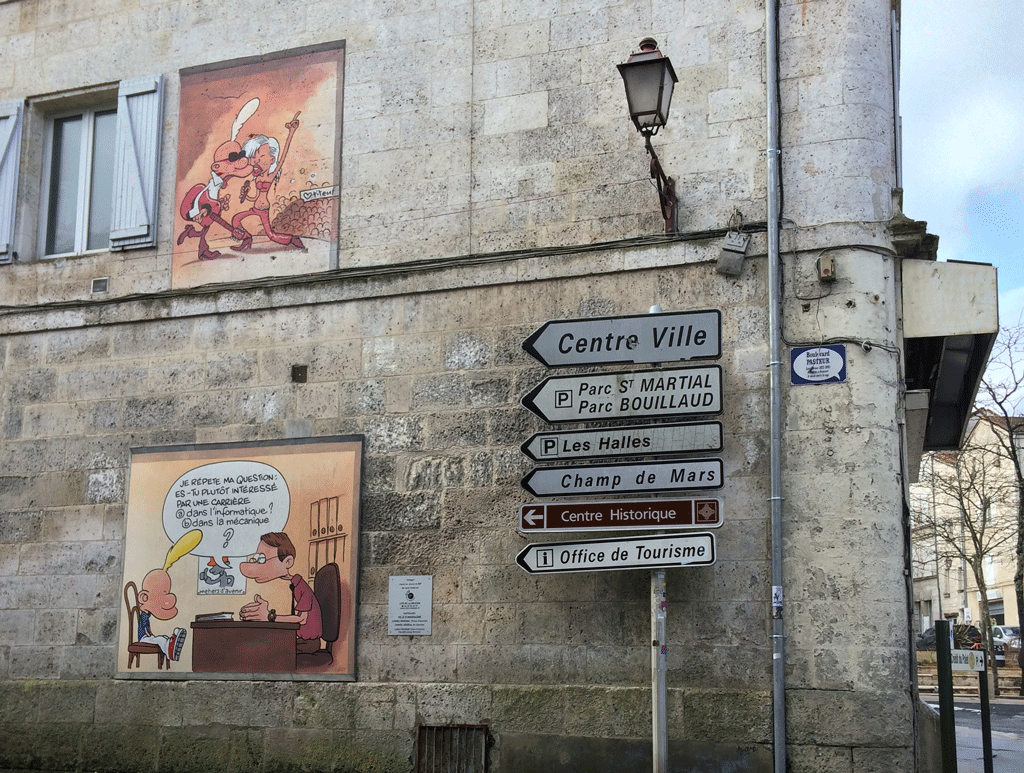 A comic-strip wall in Angoulême