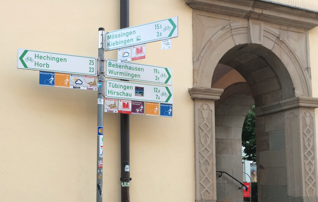Bike signs in Rottenburg - we are on a lot of bike routes!