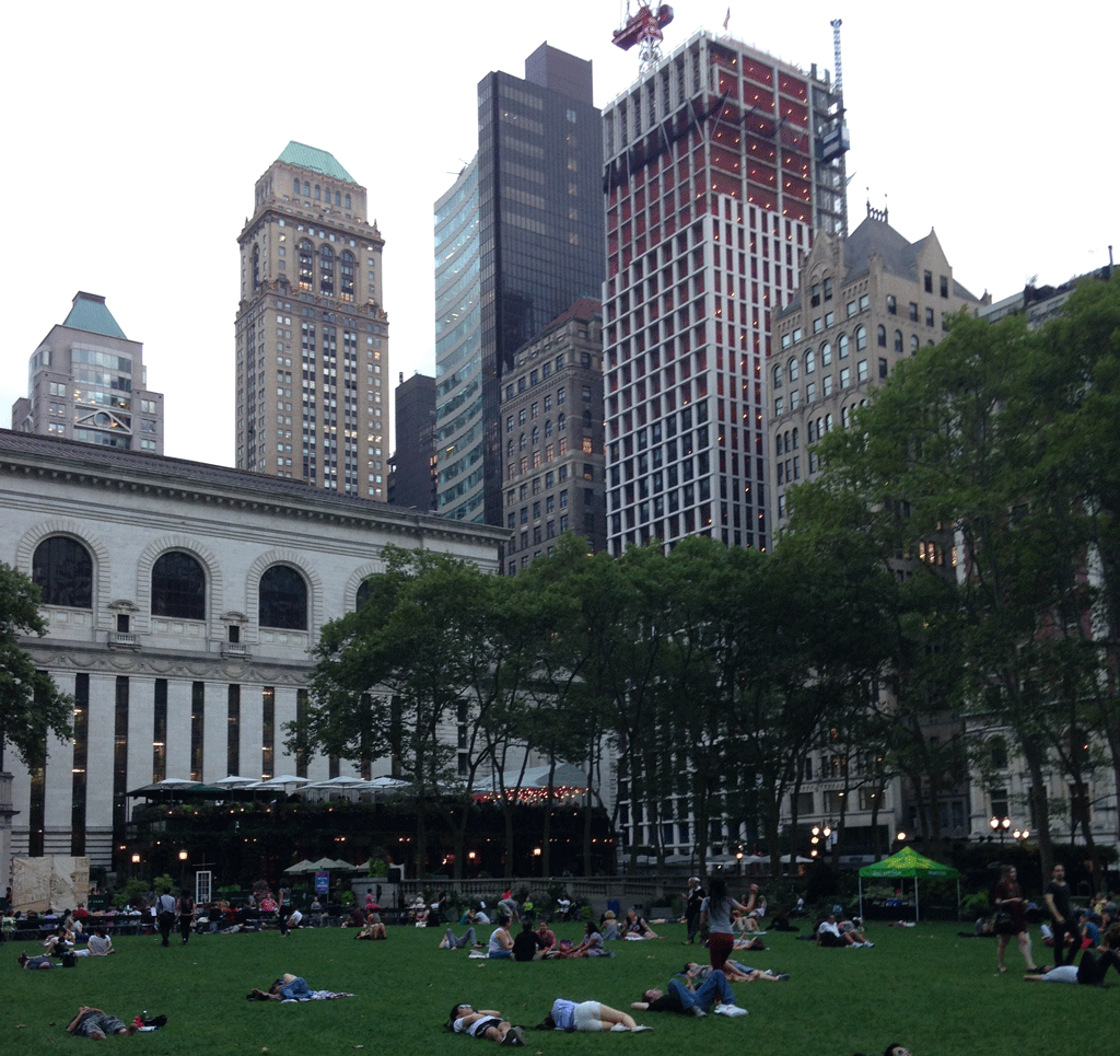Bryant Park - an oasis of green surrounded by skyscrapers