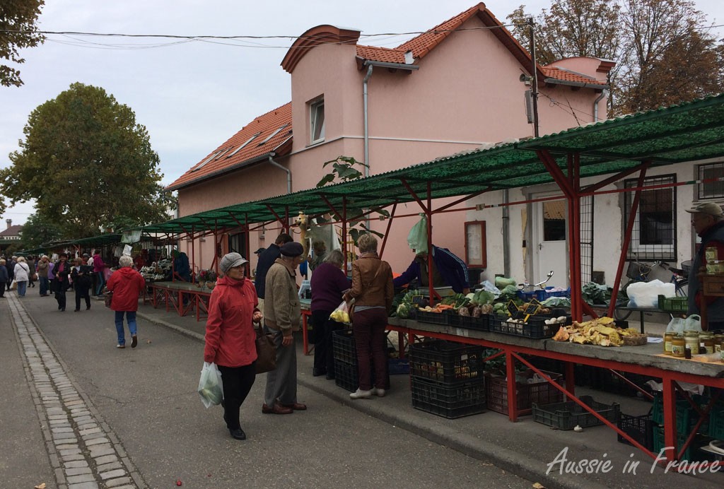 Fruit and vegetable stalls at the market