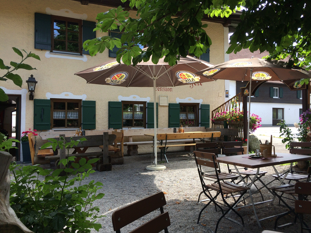 The sort of gasthaus we like with a shady biergarten