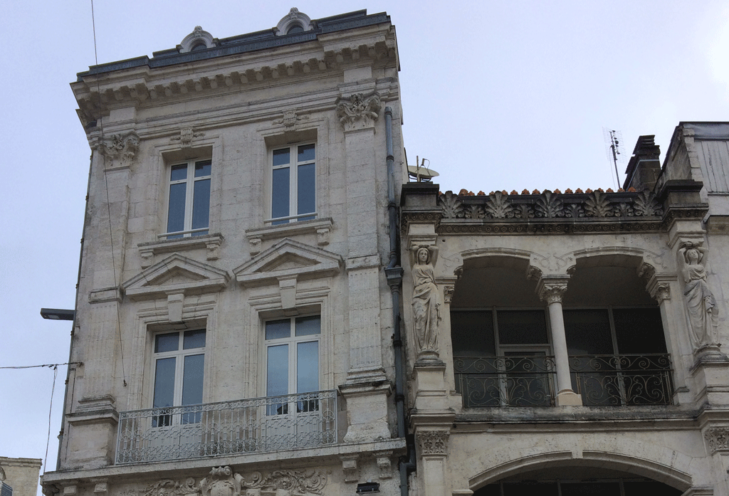 Two of the beautiful façades in the centre of Angoulême