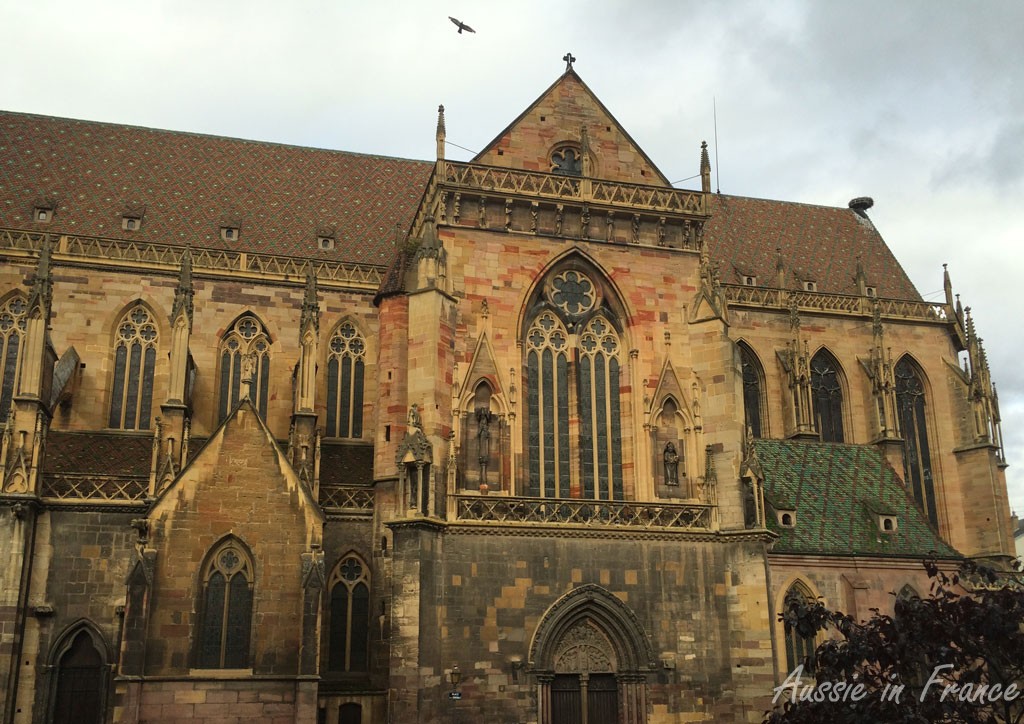 The multi-coloured pink sandstone of the Cathedral