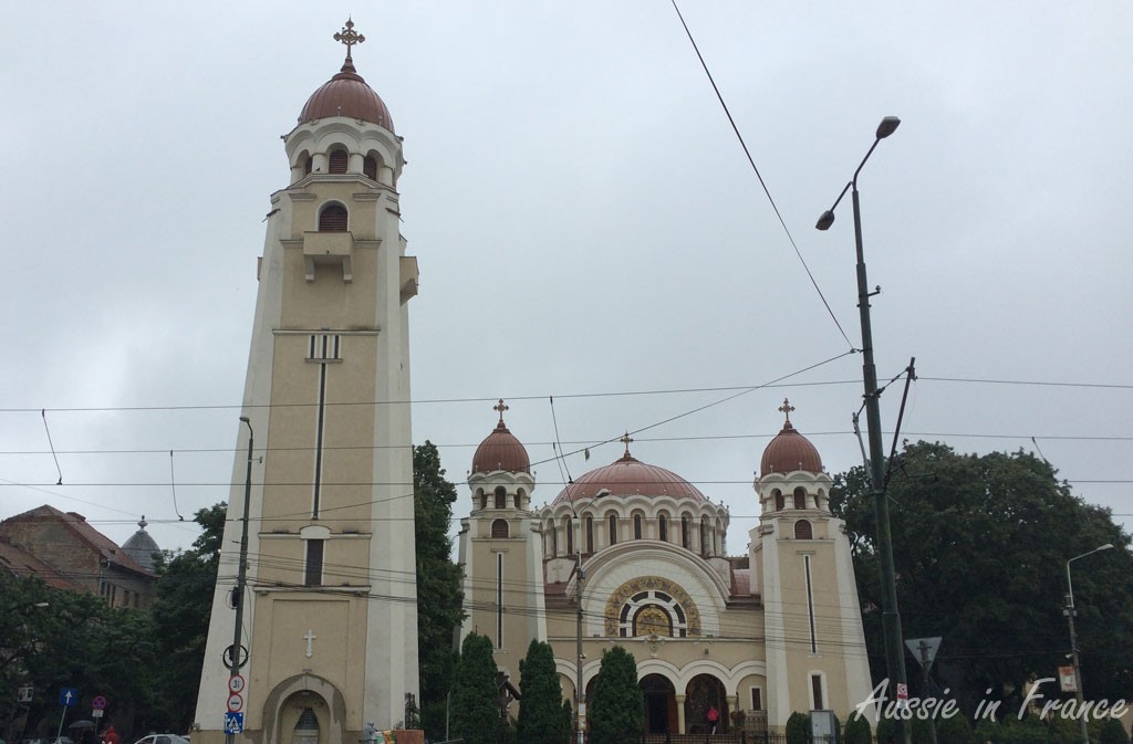 The church opposite the café that we can't identify