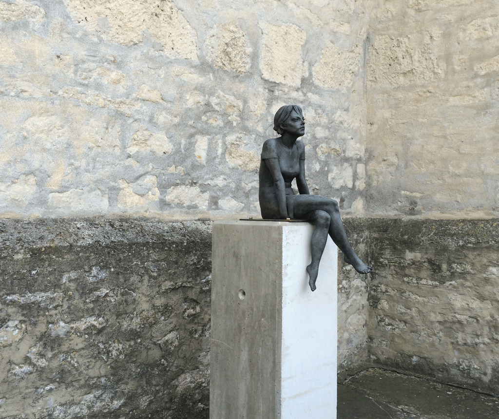 One of the contemporary statues in Weikersheim - I love the attitude!