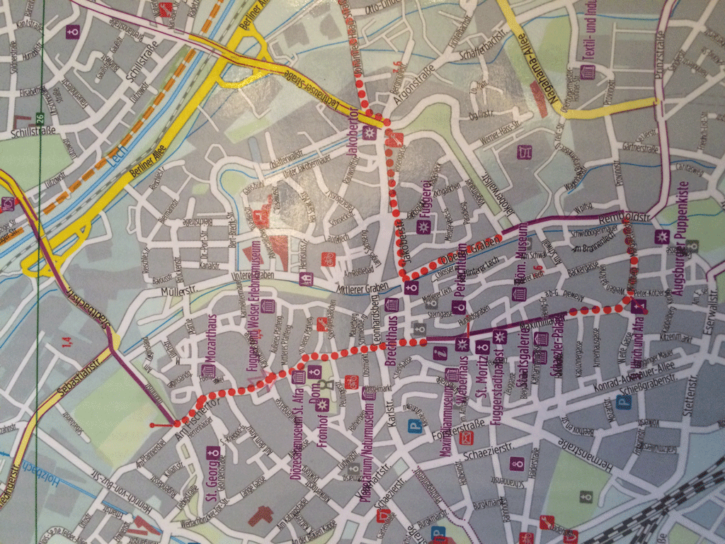 The bike route we followed (from Bikeline maps)