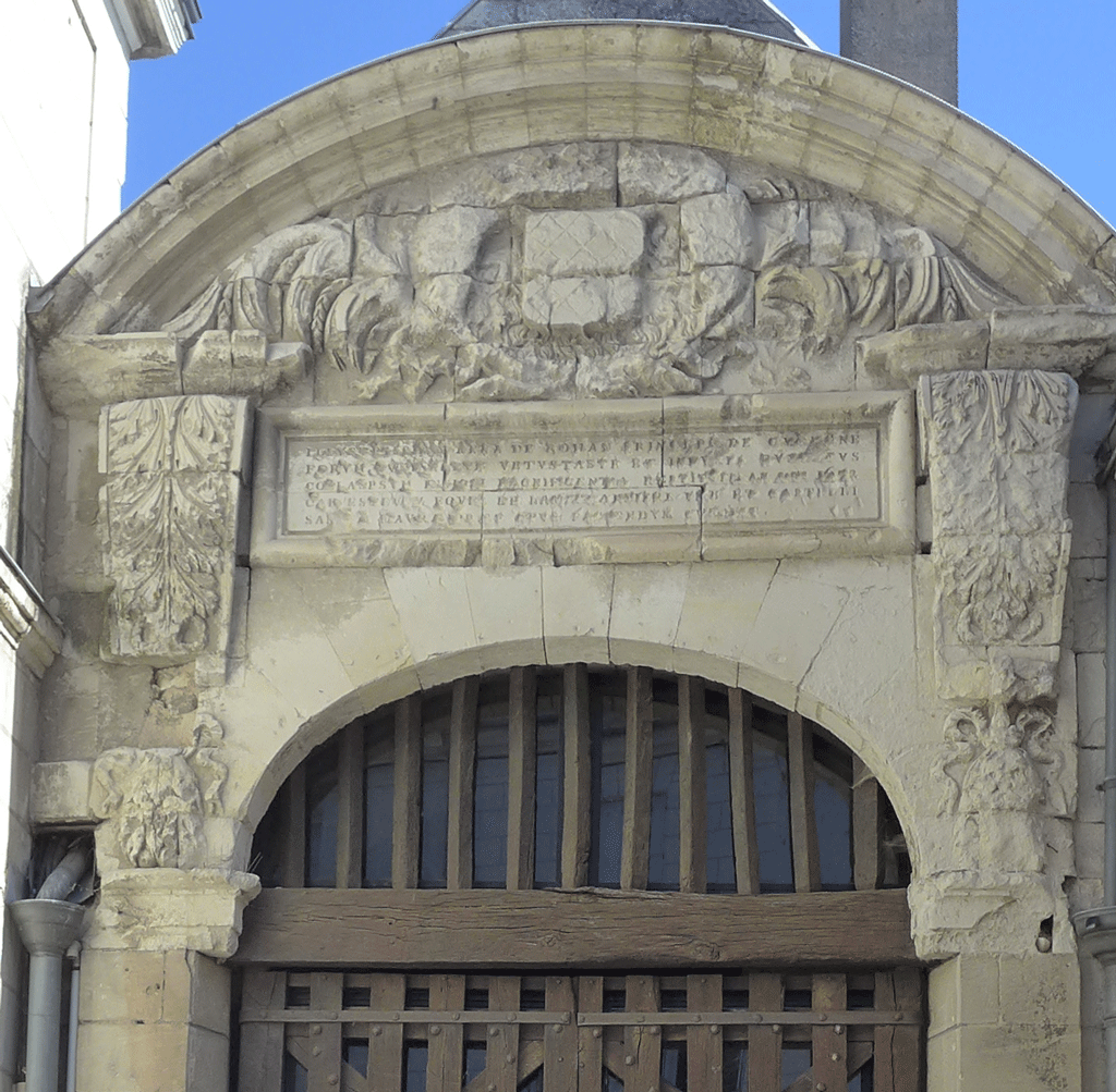 One of the monumental doors on the market hall