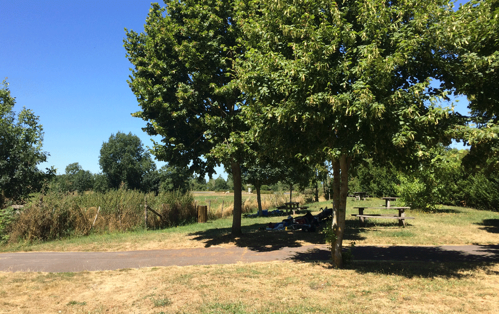 Picnic tables in Lavardin