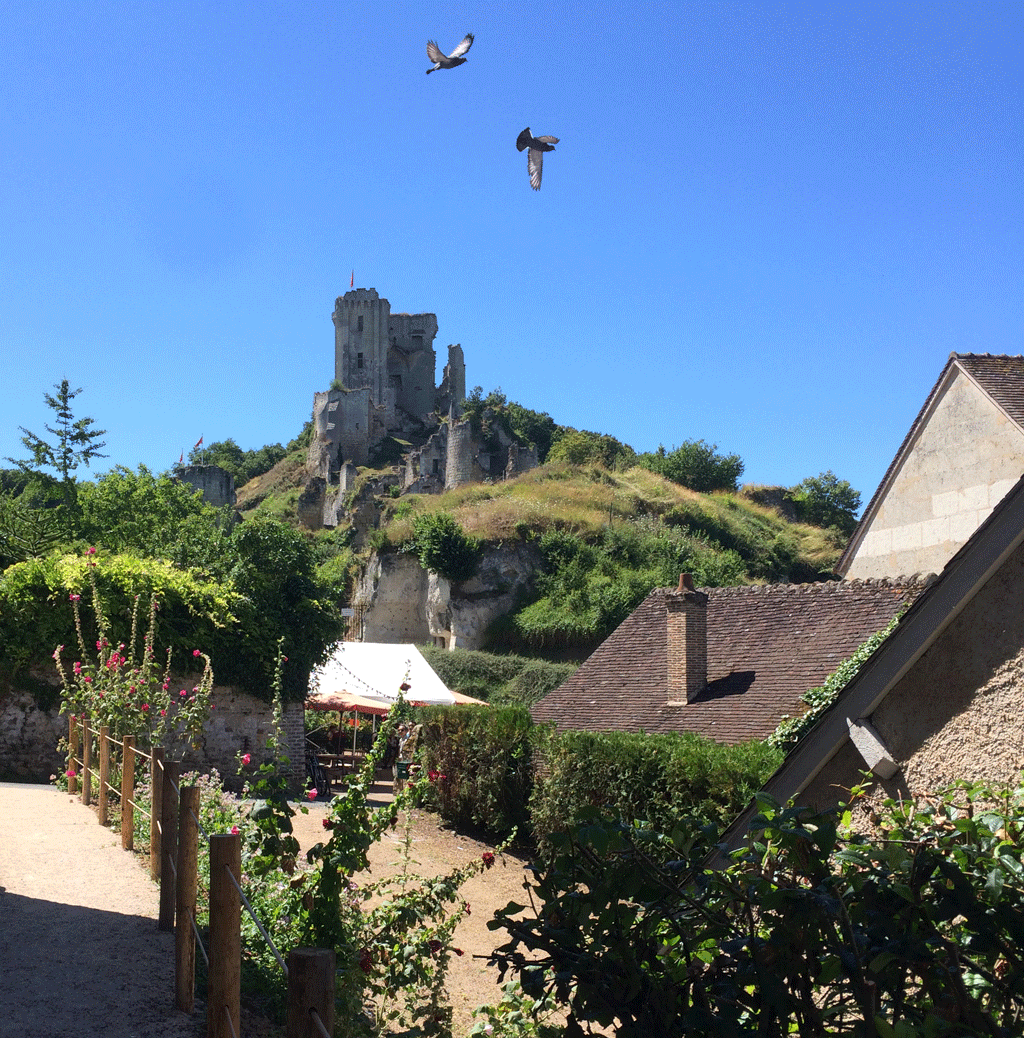 The castle seen from the side of the church