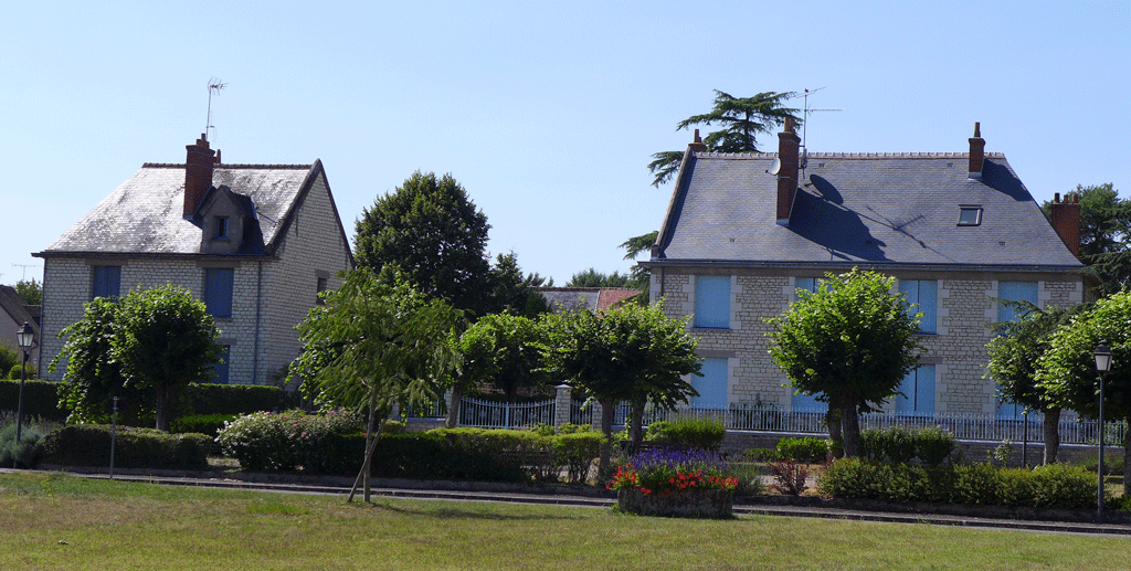 Reconstructed houses in Maillé