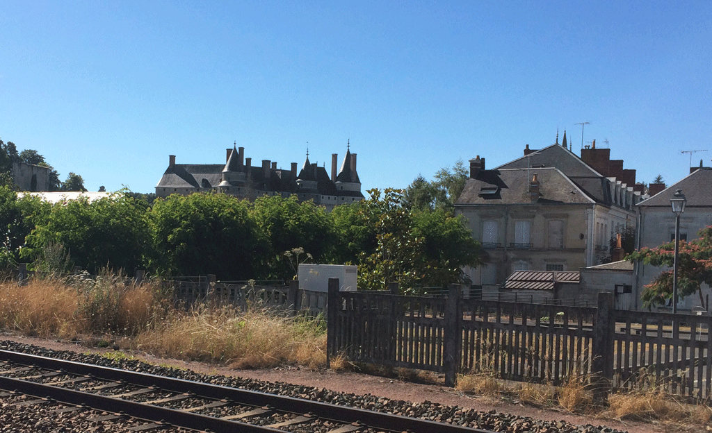 Langeais Castle from the wrong side of the railway track