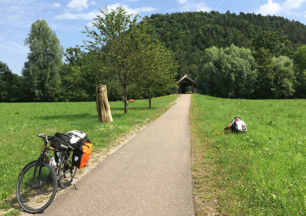 A very devvoted photographer at the first covered bridge