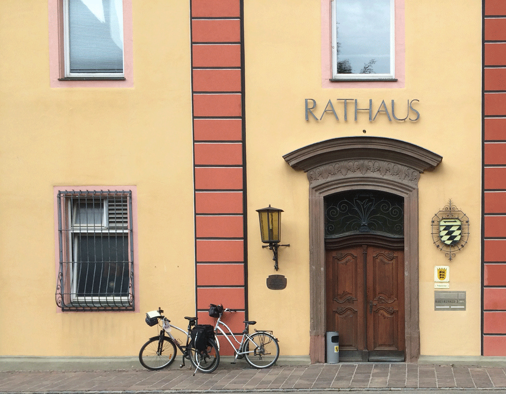 Outside the Rathaus in Oberndorf