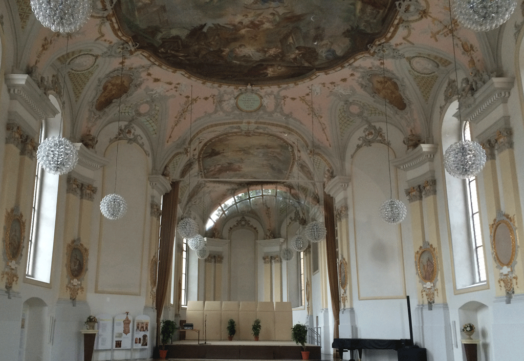 Inside the church in Oberndorf