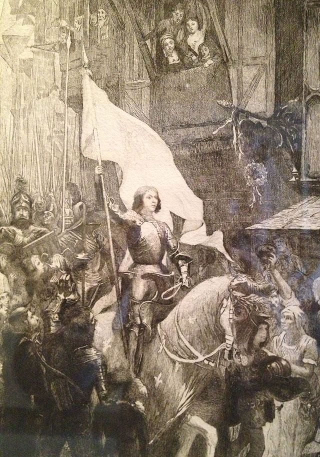 Joan of Arc brandishing her banner