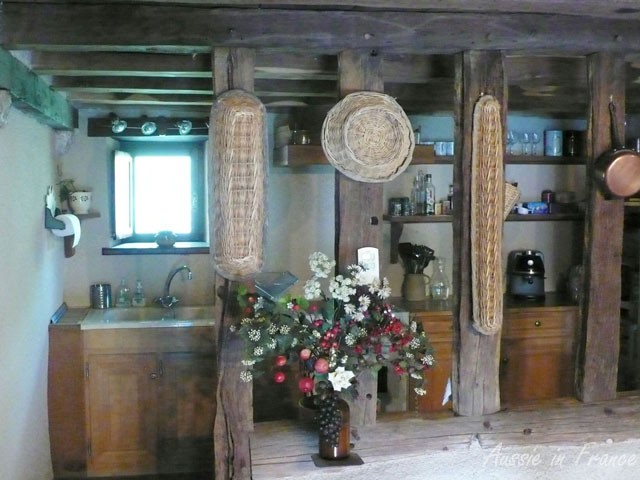The division between the kitchen and dining area in the big house