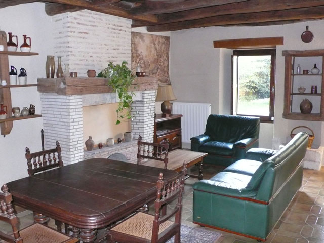 Downstairs living room fireplace