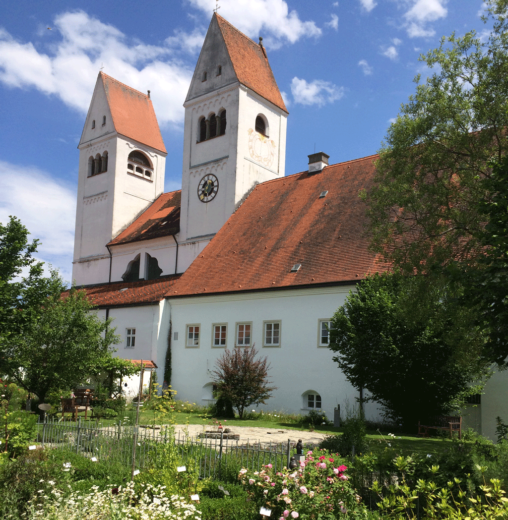 The outside of Steingaden Abbey