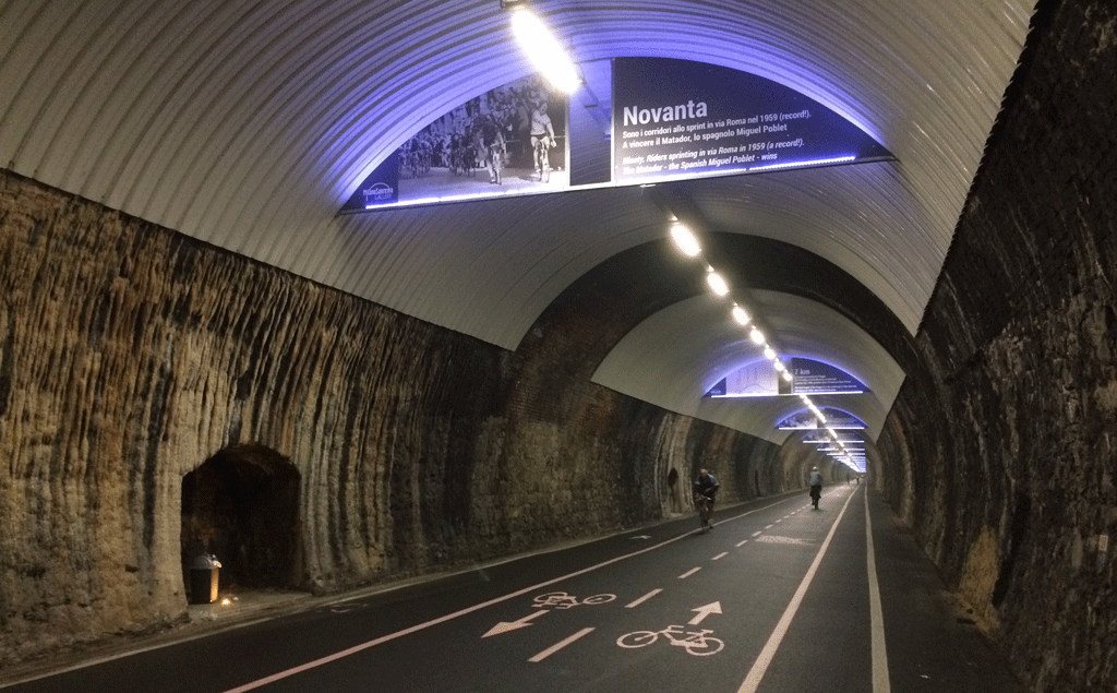 In the longest tunnel between San Remo and Ospedaletti