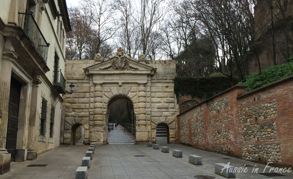 The gate at the bottom of the Alhambra