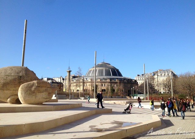 The newly renovated area behind the Bourse du Commerce