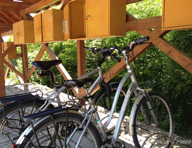 Special bike locks at Melk Abbey in Austria