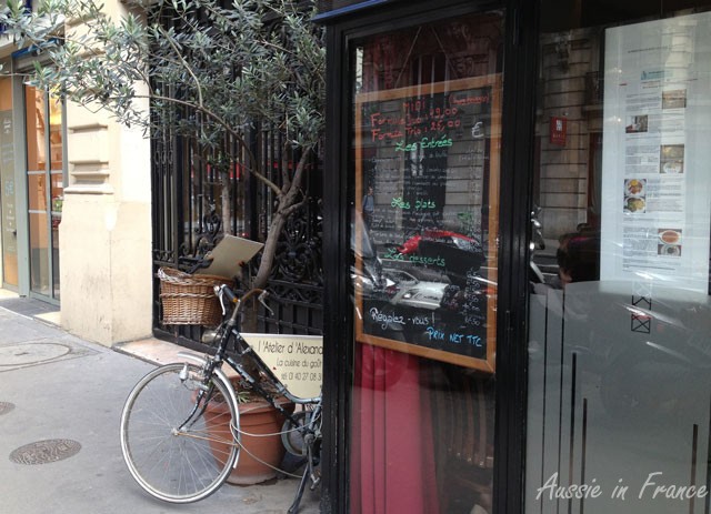 L'Atelier d'Alexandre with its bike menu holder