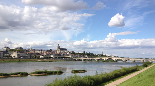 Blois from the cycle path on the banks of the Loire