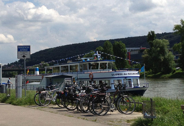 Boat with its silent engine on the Danube