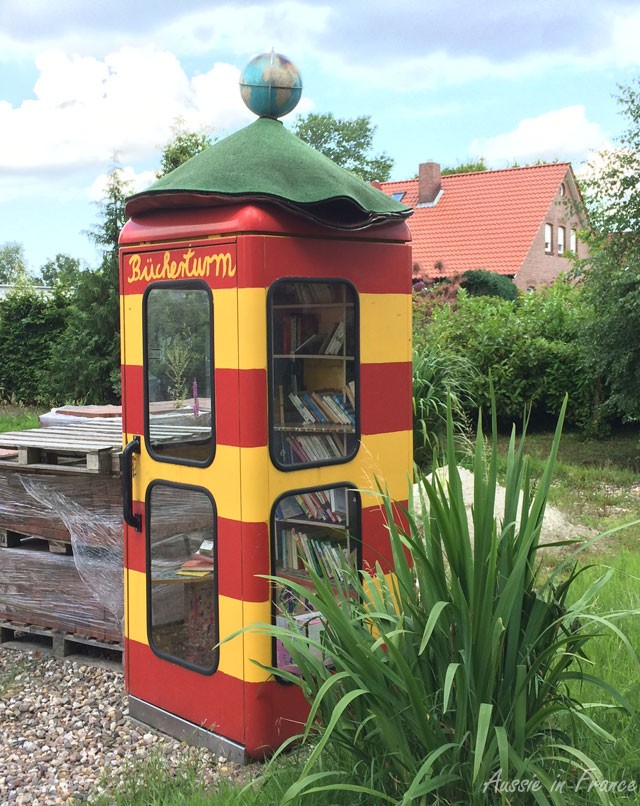 A book tower in the middle of nowhere