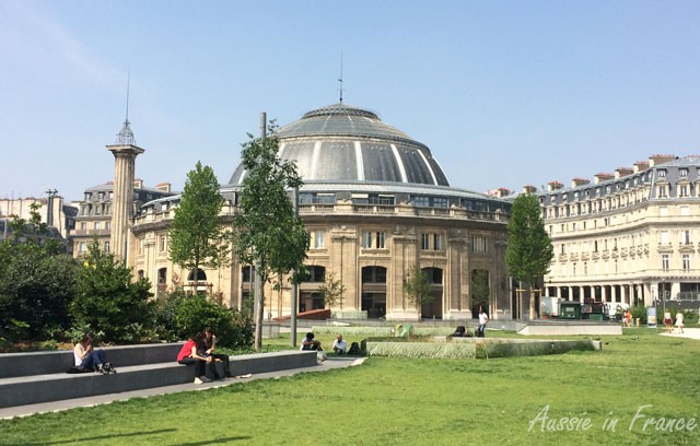 Bourse du Commerce (commodities market) on rue du Louvre seen from the back opposite Sainte Eustache church