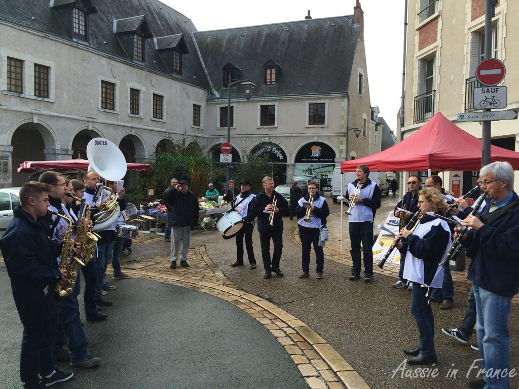 A brass band in winter