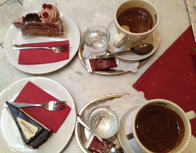 Indulging in cake and hot chocolate in Bratislava