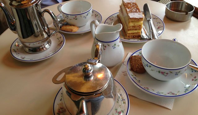 Afternoon tea at Carrette's, Place des Vosges