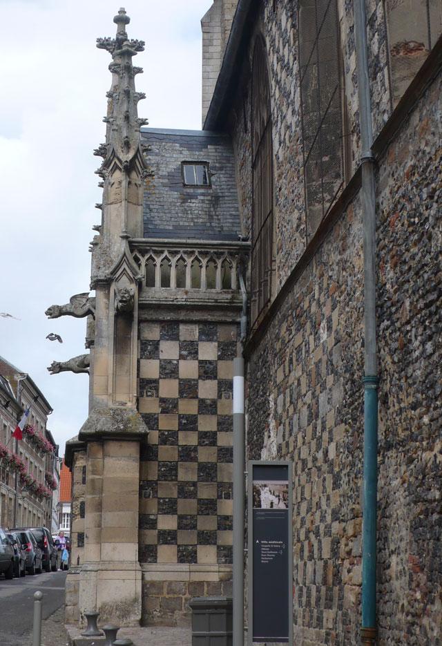 Abbey church with its checkerboard pattern