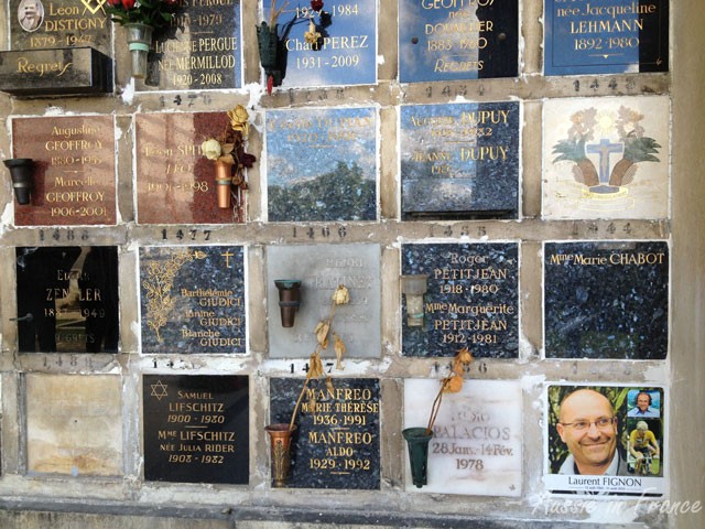 Columbarium at the back of the Crematorium at Père Lachaise Cemetary