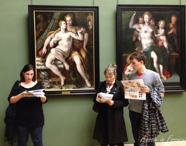 The team is too busy concentrating on the next treasure to look at the camera!