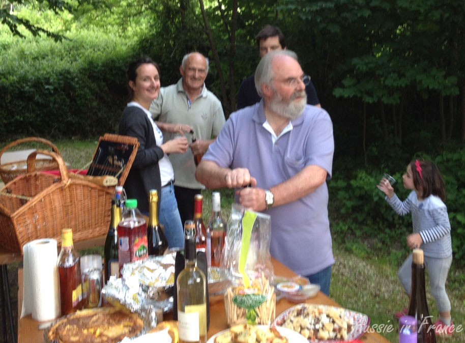 And off comes the cork! (photo by Mrs Previous Owner)