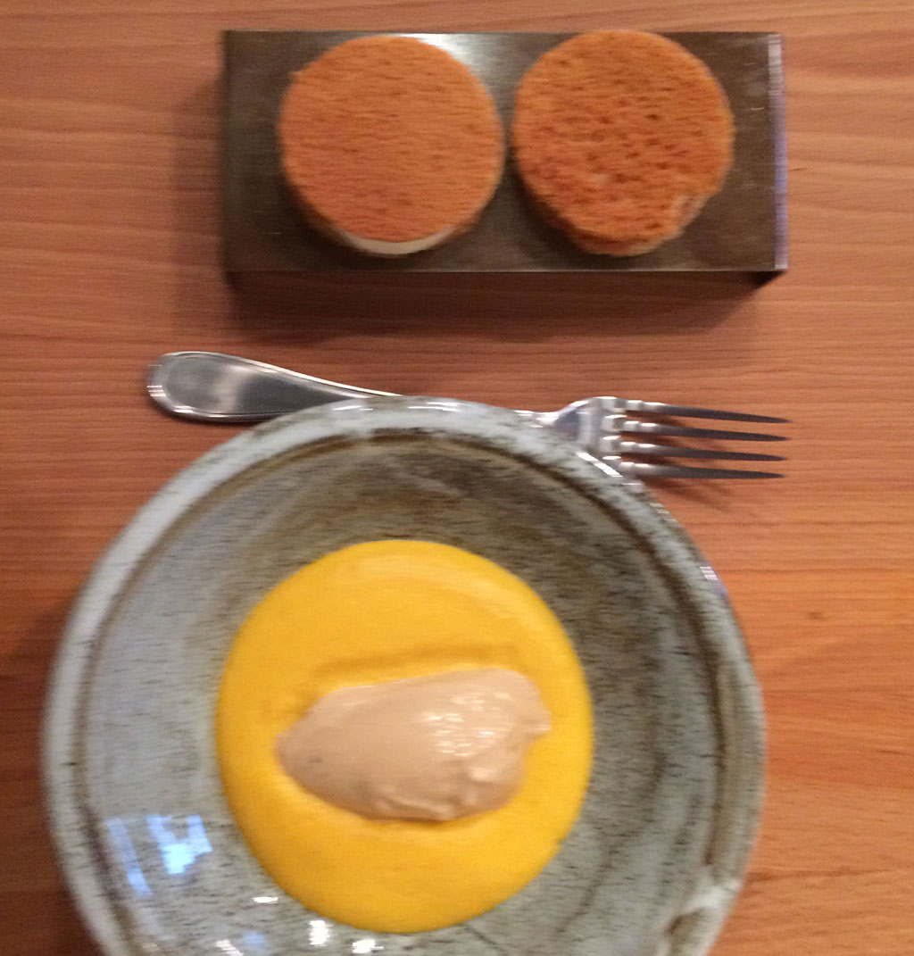 Pumpkin purée and vanilla ice-cream