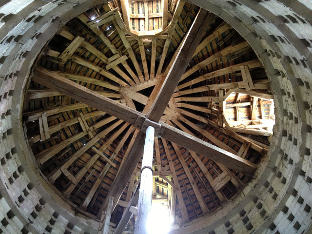 Inside the dovecote