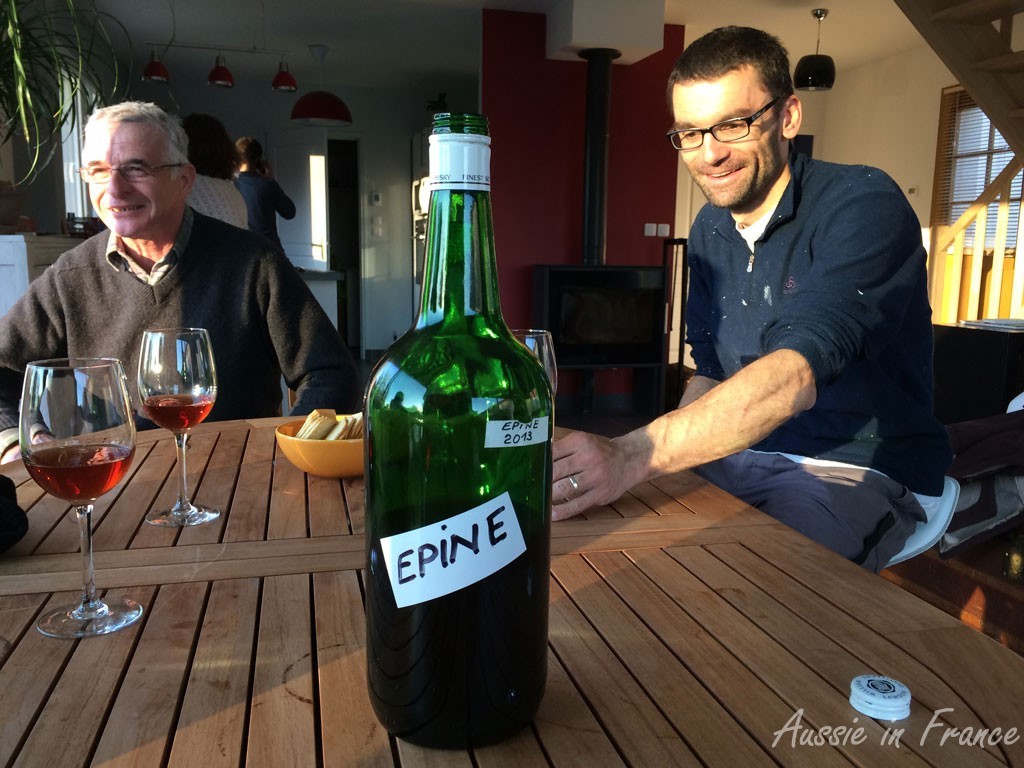 Christelle's father and Olivier with the épine