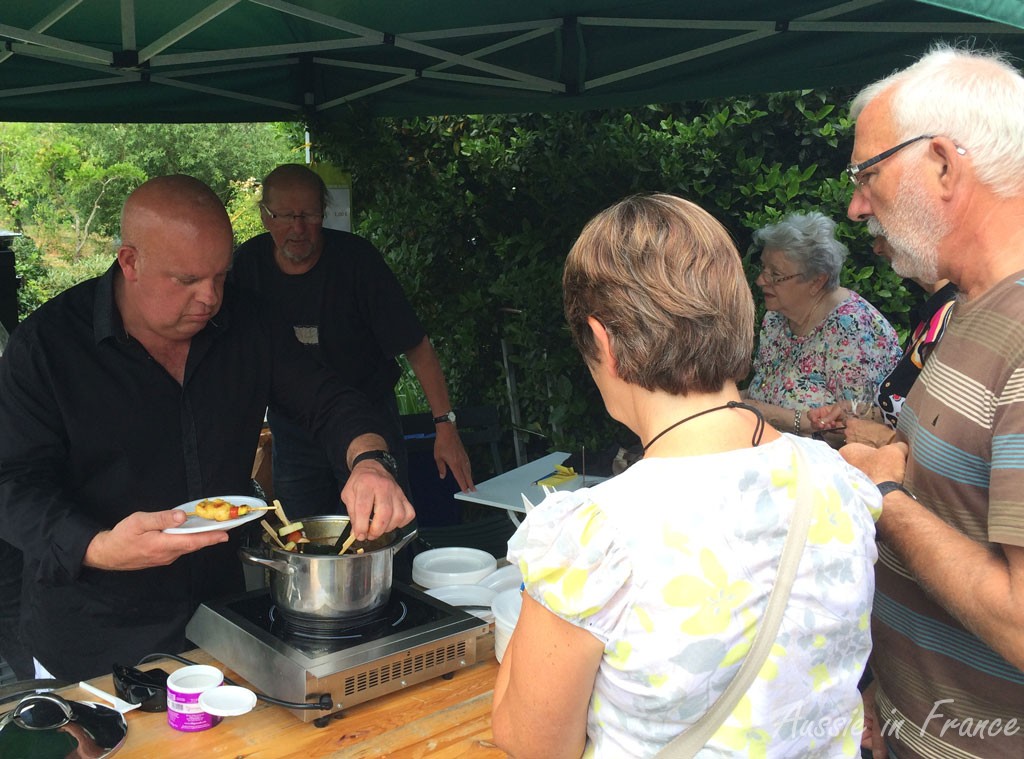Eric Bacon serving one of his excellent kebabs with great concentration